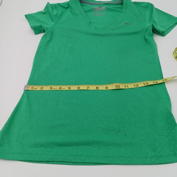 NIKE DRI FIT WOMENS XS GREEN TRAINING T SHIRT - Picture 7 of 11